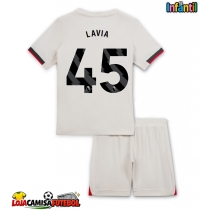 Camisa de Futebol Chelsea Romeo Lavia #45 Equipamento Secundário Infantil 2025-26 Manga Curta (+ Calças curtas)